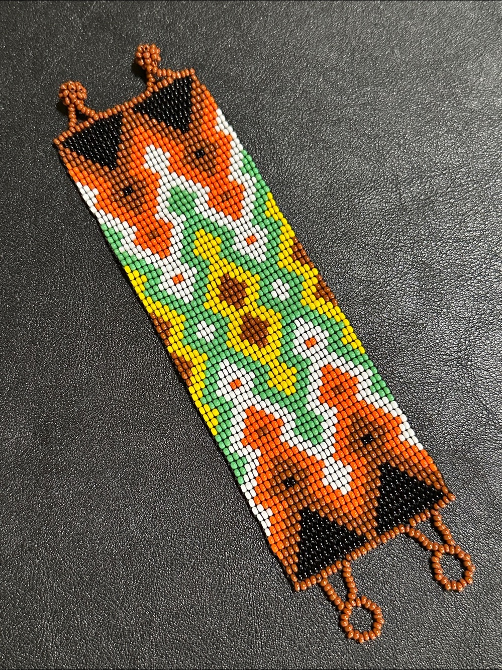 Guatemalan Geometric Pattern Hand Crafted Seed Bead Wide Bracelet